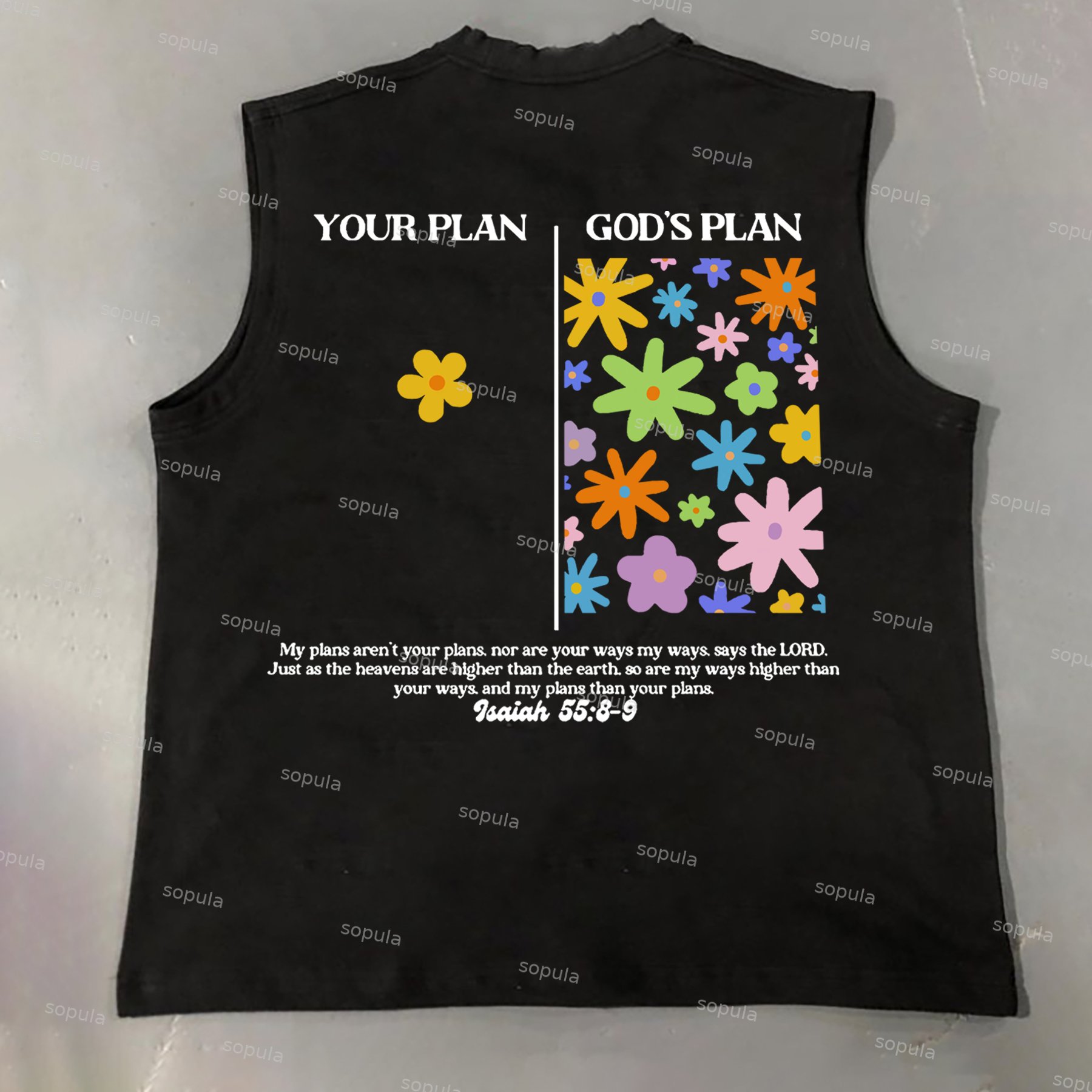 Sopula God's Plan Graphic Print Cotton Tank Top - SOPULA