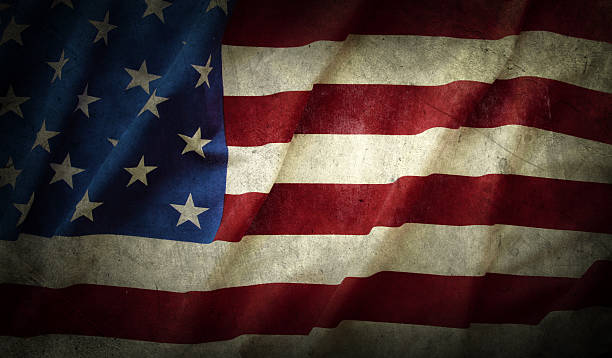 Grunge American flag Close-up of grunge American flag American Flag stock pictures, royalty-free photos & images
