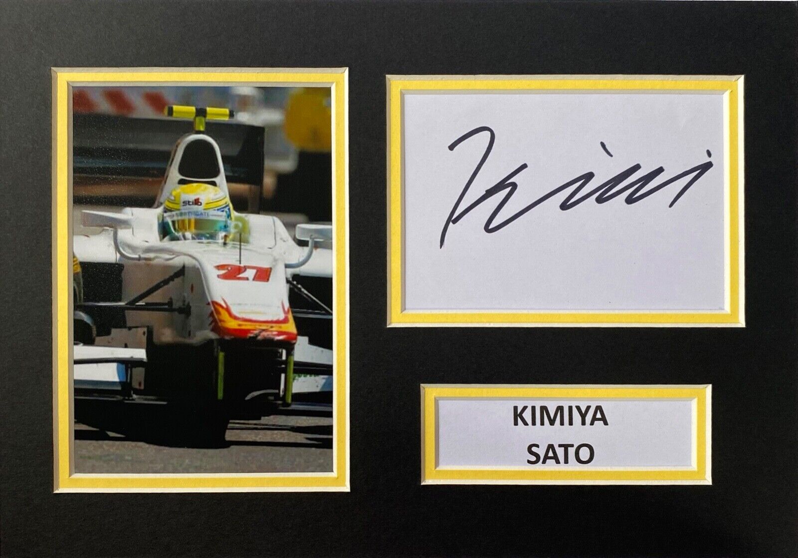 KIMIYA SATO SIGNED A4 Photo Poster painting MOUNT DISPLAY F1 AUTOGRAPH SAUBER 1