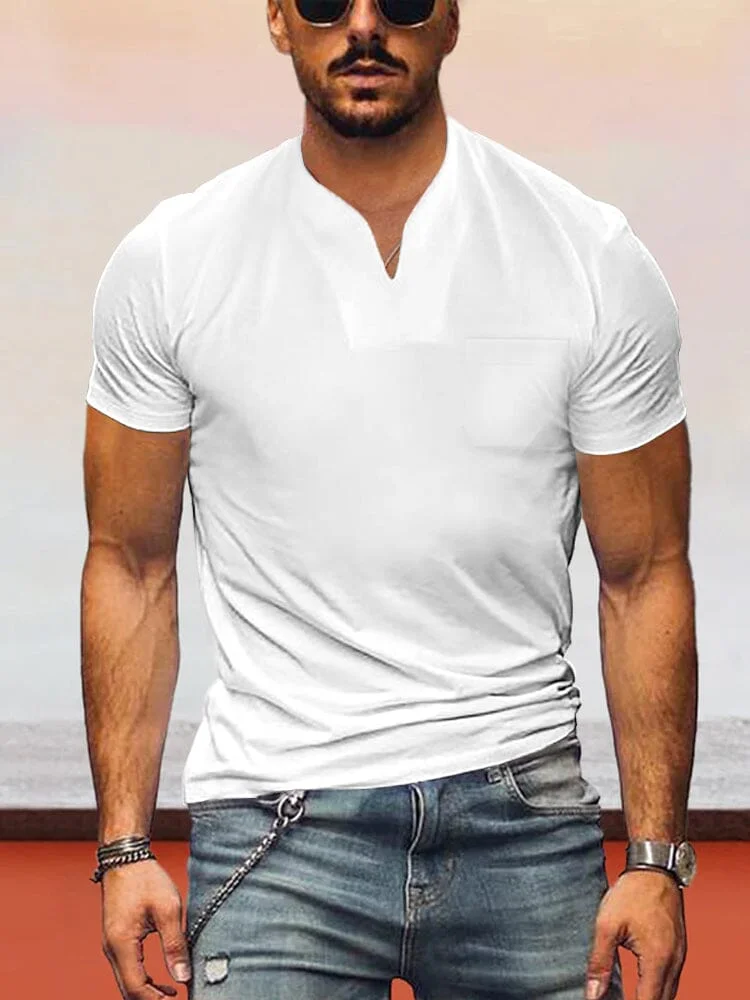 Loose Fit V-neck Short Sleeves T-shirt QueenFunky