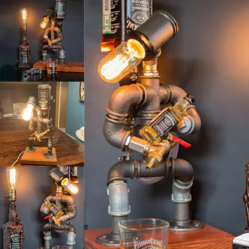 Firefighter Wine Dispenser Handmade Pipeman Liqure Whiskey Pourer Gift LampShade | 168DEAL