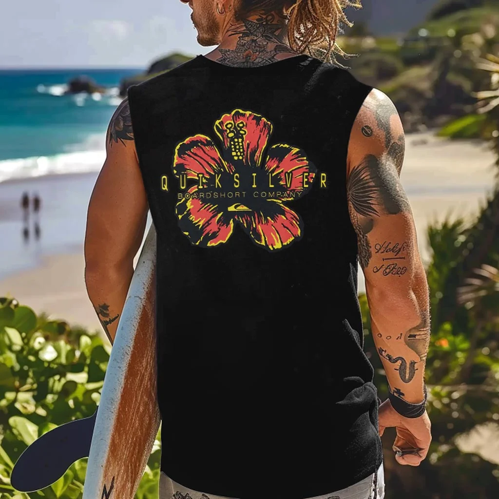  Tropical Floral Graphic Tank Top for Beach Lovers