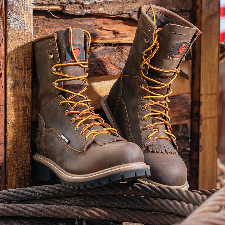 Square toe logger clearance boots