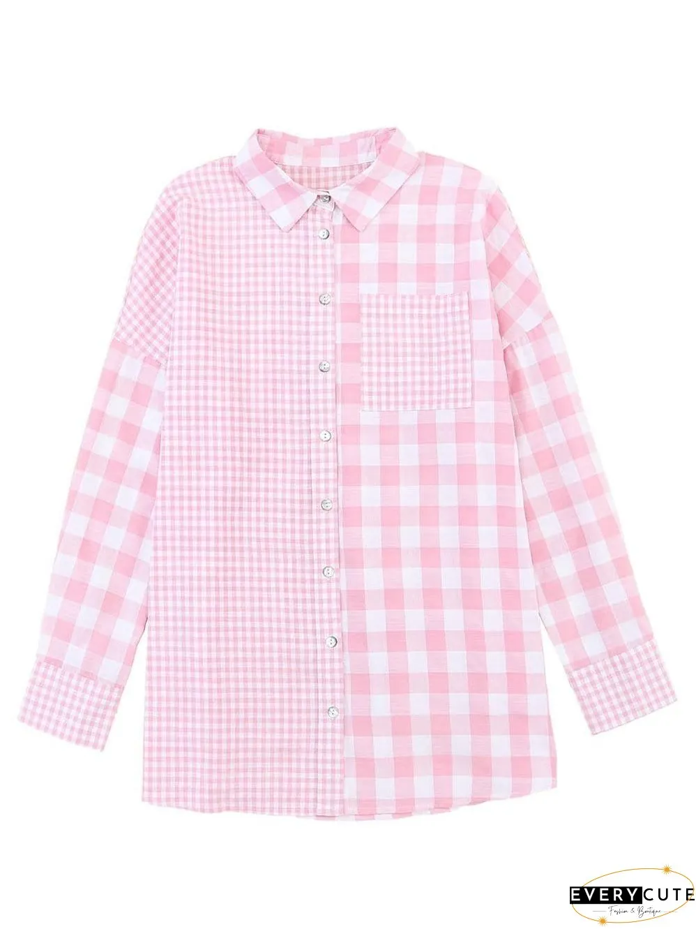 Cute Pink and White Plaid Shirt