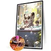 Diamond Painting -DIY Full Square Drill Bubbles and White Tiger(40x60cm)
