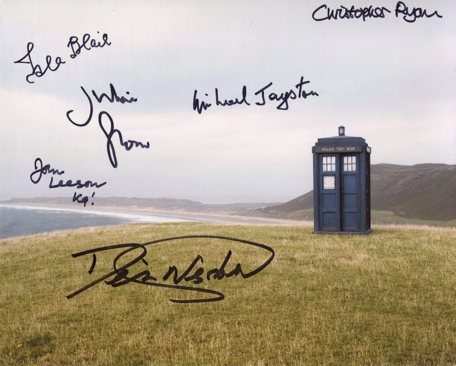 Doctor Who Photo Poster painting signed by SIX actors who starred in the series! IMAGE No3