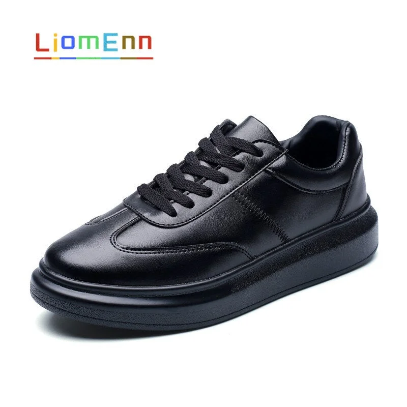 Women's White Sneakers 2021 Unisex Leather Platform Sneakers Black Red Tennis Vulcanized Casual Sports Shoes Large Size 35-44