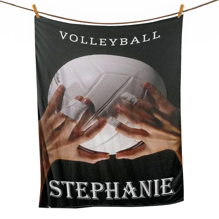 Personalized Volleyball Blanket, Volleyball Girl Sherpa Fleece Blanket | BKKid572