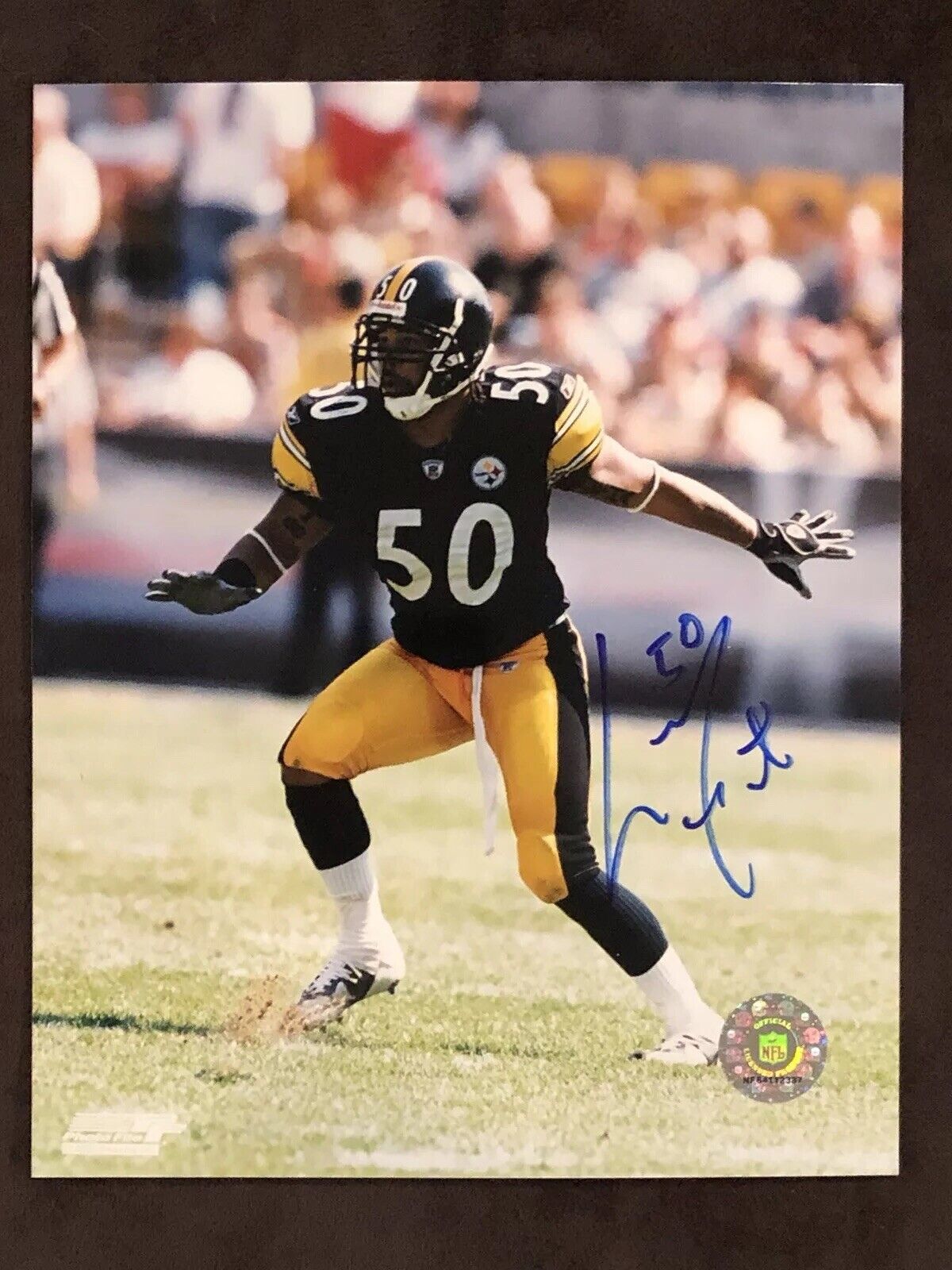 Larry Foote AUTOGRAPH PITTSBURGH STEELERS Legend Signed 8x10 Photo Poster painting 2x Super Bowl