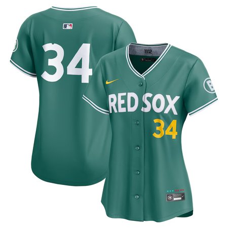Women's Boston Red Sox #34 David Ortiz  Green 2025 City Connect Limited Retired Player Jersey