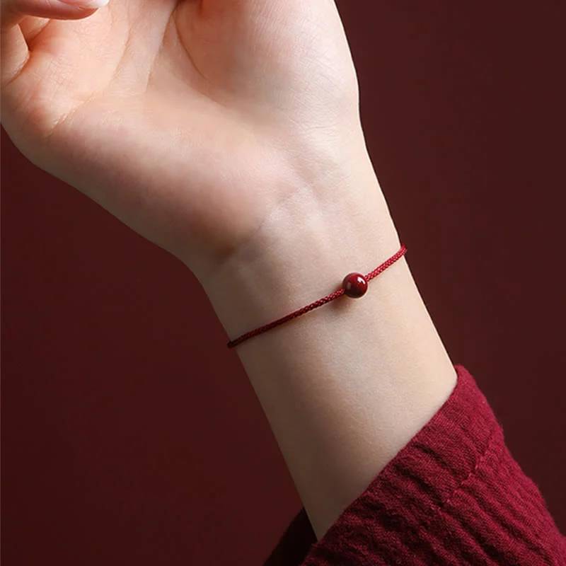 Cinnabar Red Agate Blessing Red String Bracelet