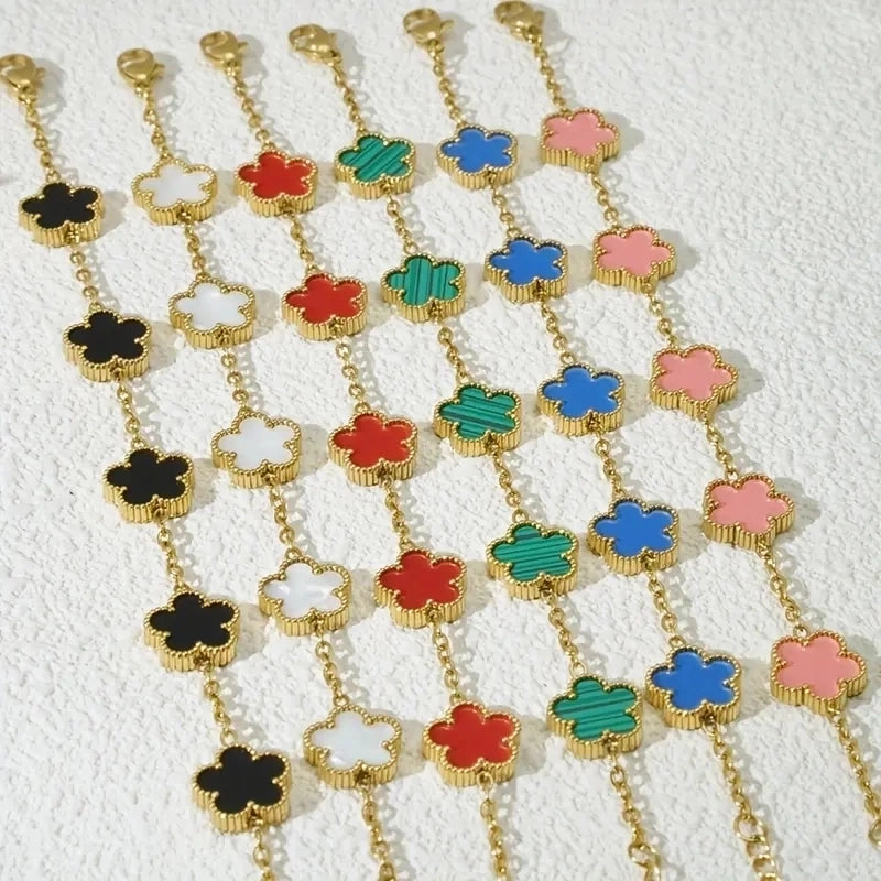 Minimalist Classic Style Flower 201 Stainless Steel Bracelets In Bulk