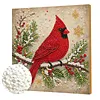 (20x20cm)North American Cardinal Xmas Pearl Painting Art Kits With Inner Frame Pearl Gem Paintings Picture Arts Craft for Adults Beginners Home Wall Decor