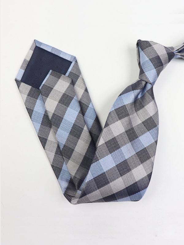 Plaid Nattier Blue Silk Tie REAL SILK LIFE