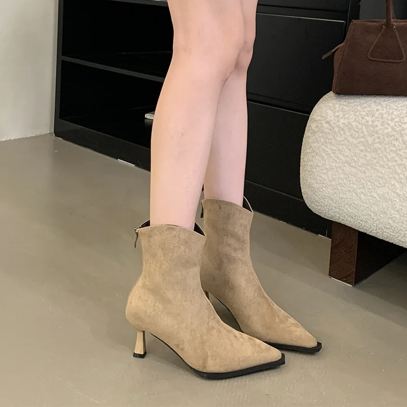 Breakj Breakj Pointed Folding Pile Boots Women 2025 Autumn And Winter New Detachable Two-Dable And Long Boots High And Short Boots