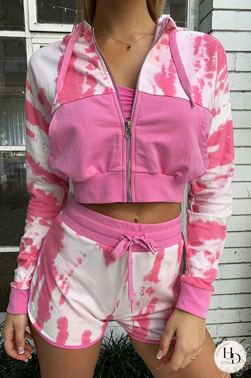 Tie-Dyed Hooded Top Suit Sets