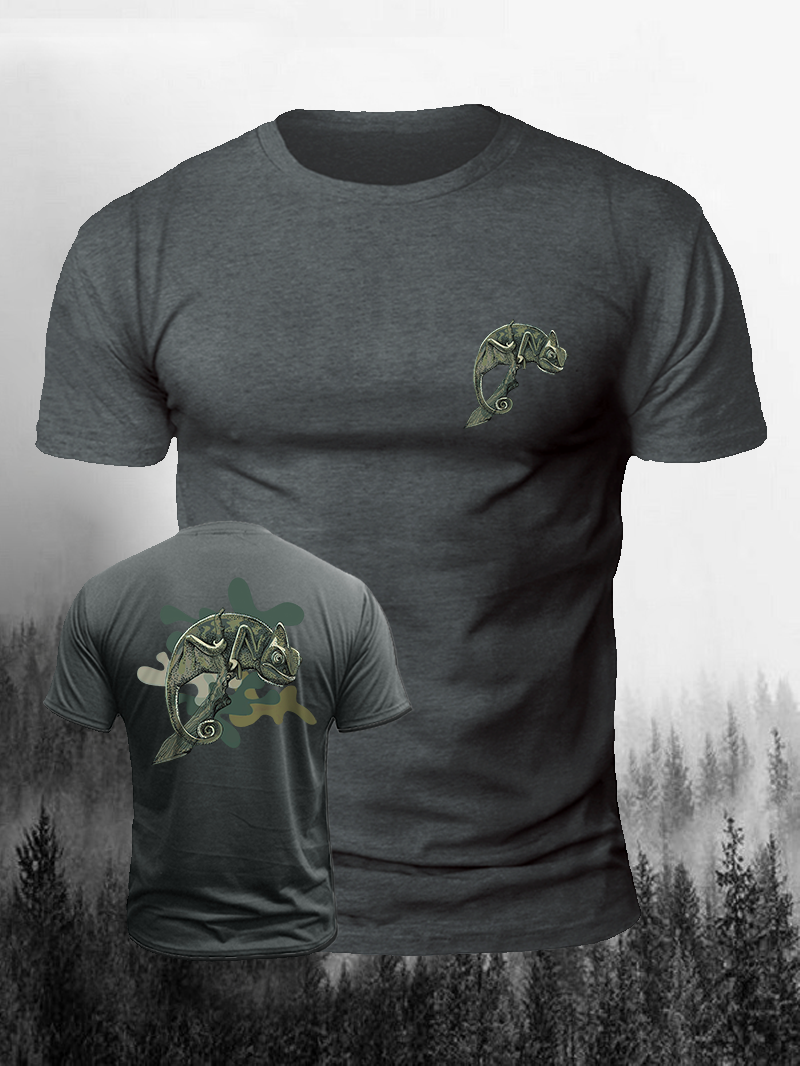 Men's Summer Camouflage Chameleon Short-Sleeved Shirt