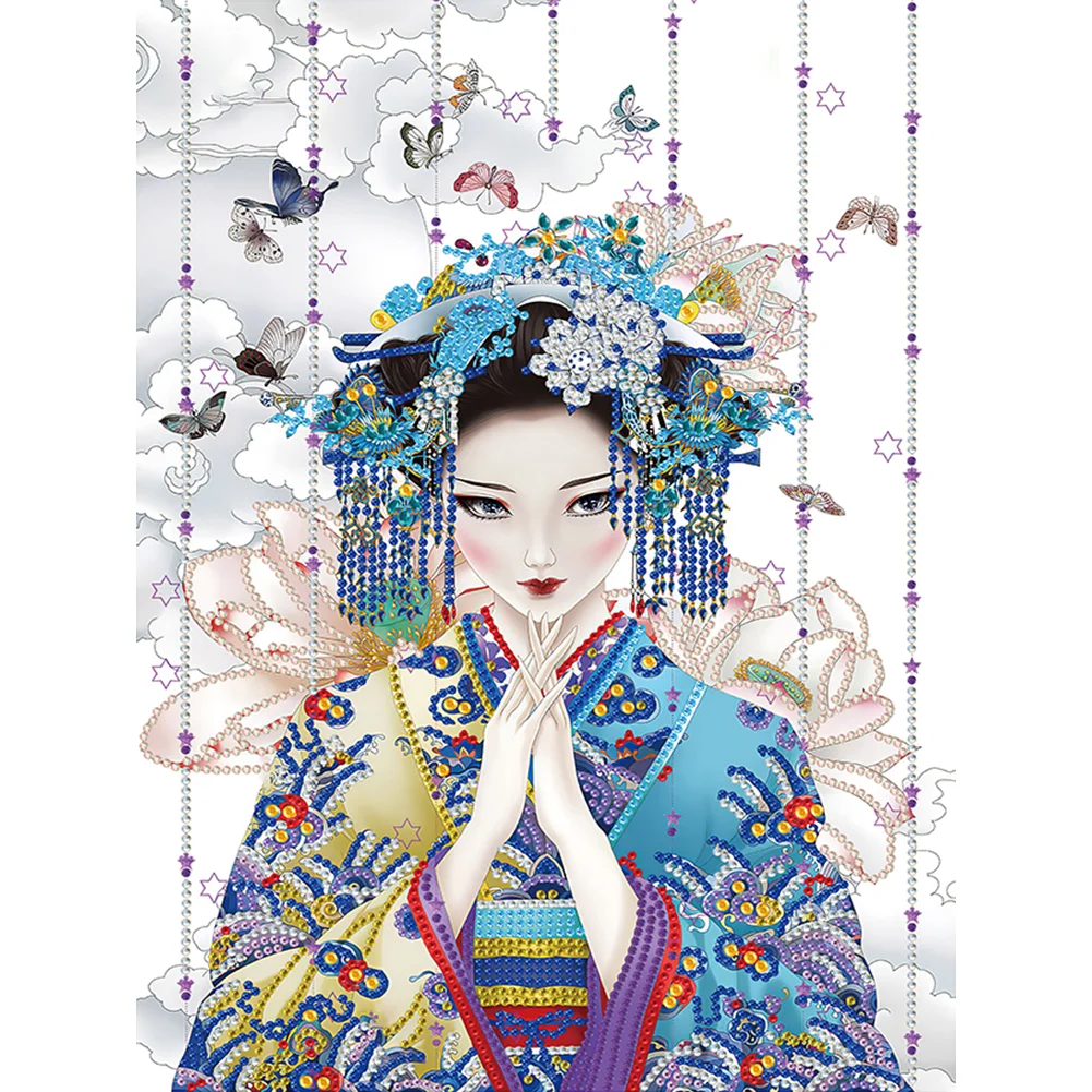 Diamond Painting - Partial Special Shaped Drill - Geisha(30*40cm)