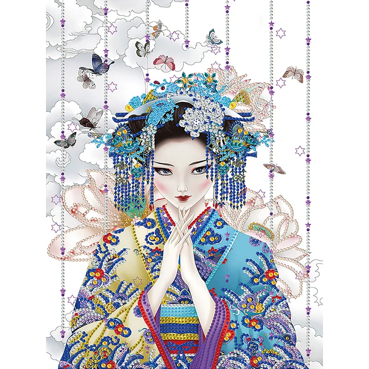 Partial Special-Shaped Diamond Painting - Geisha Girl 30*40CM