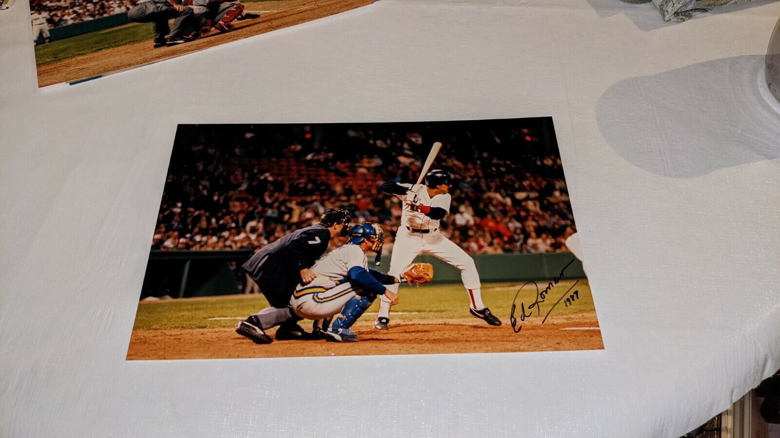 Ed Romero Boston Red Sox Signed 8x12 Personal Photo Poster painting W/Our COA READ