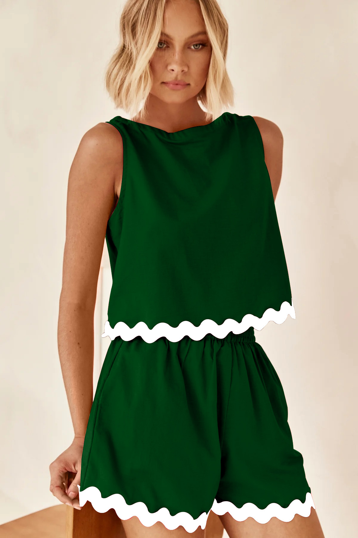 Mature Women Top And Shorts Comfortable Casual Summer Solid Two Piece Set Suit