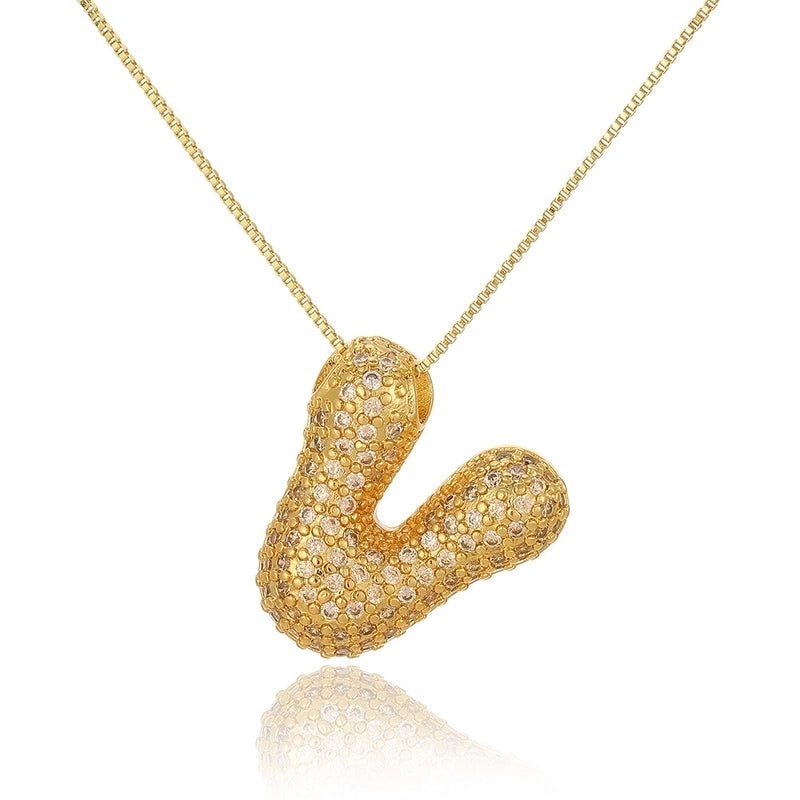 Copper Plating Letter Pendant Necklace