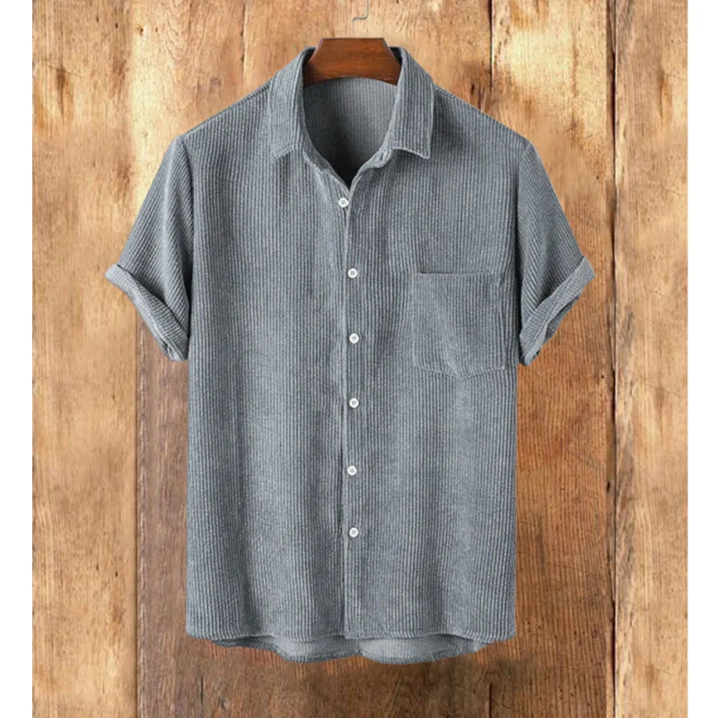 Men's multicolor gradient floral print cotton linen shirt