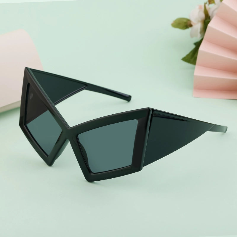 Hip-Hop Streetwear Solid Color Pc Special-Shaped Mirror Full Frame Women’s Sunglasses