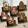6pcs DIY Christmas Atmosphere 3D standing Diamond Painting Greeting Card