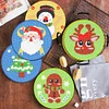 8PCS Christmas Paper Diamond Painting Art Coaster Kit with Holder