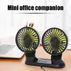 F404 USB Car Fan Dual Head Powerful 3-Speed Dashboard Fan for Truck Vehicle
