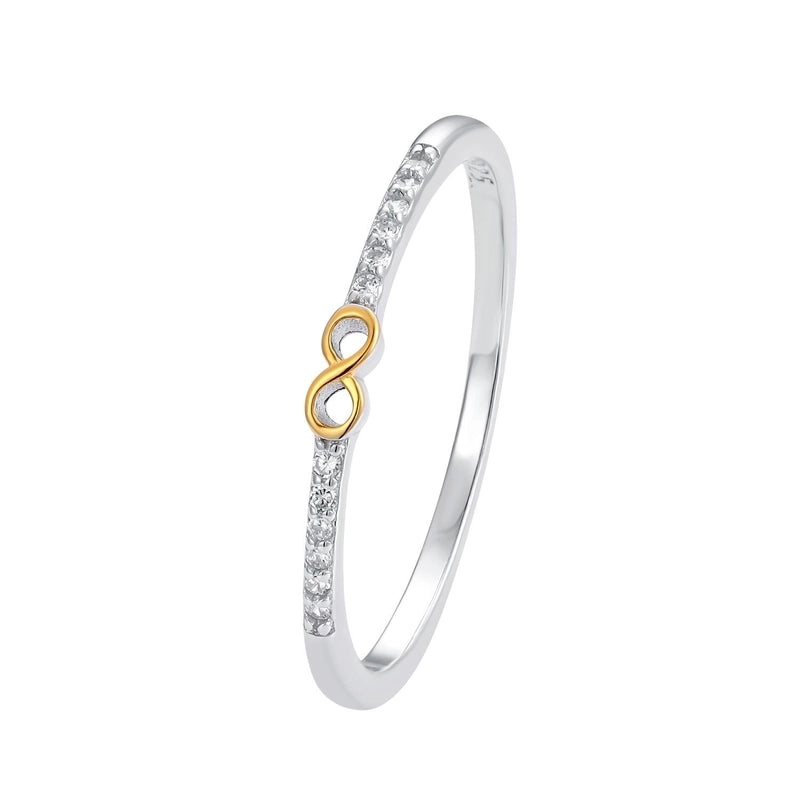 Sterling Silver Zircon Infinity Heart Shape Rings
