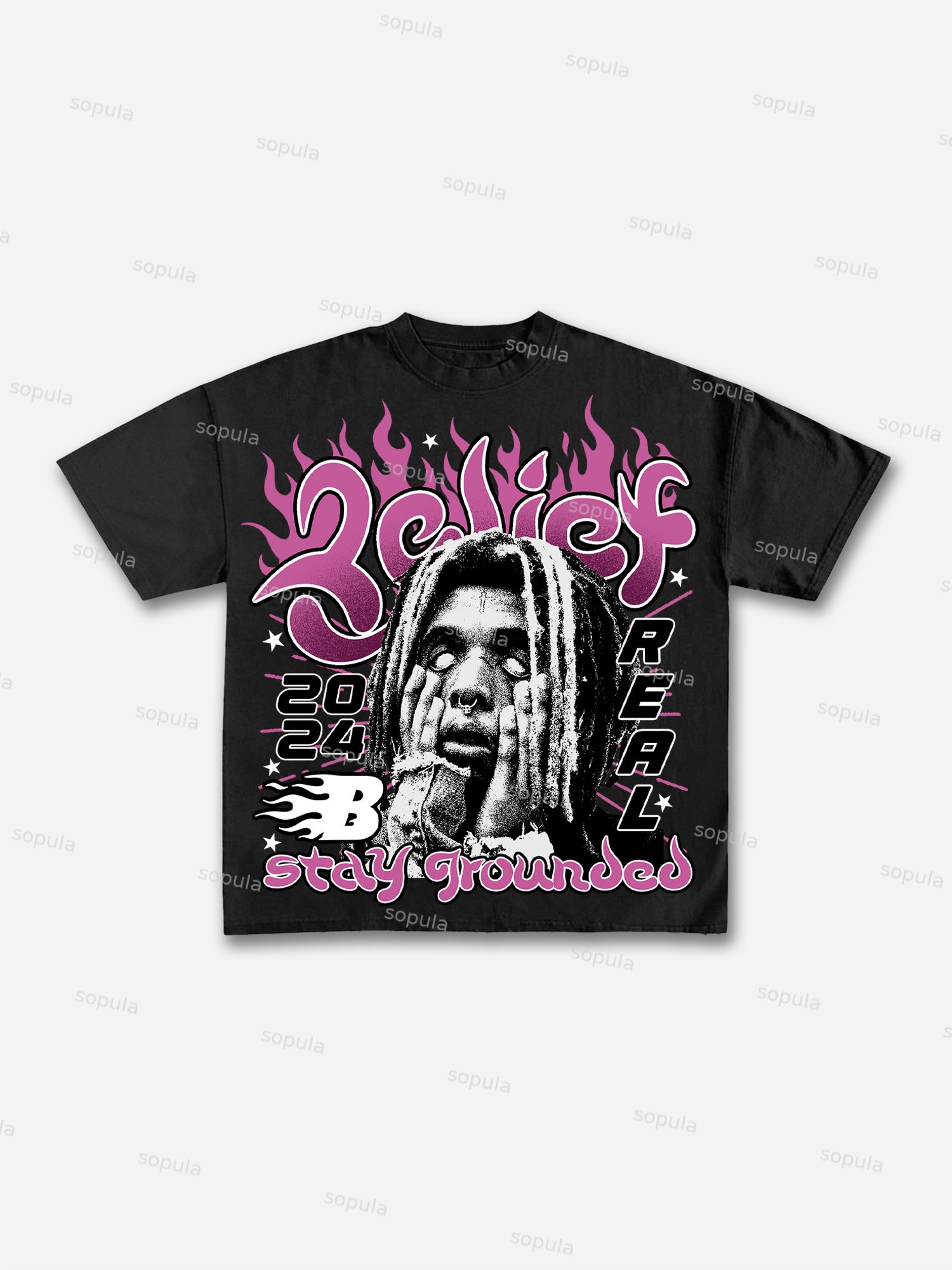 Street Faith Male Head Graphic Cotton T-shirt - Sopula｜Premium Graphic Tees & Graphic Clothing