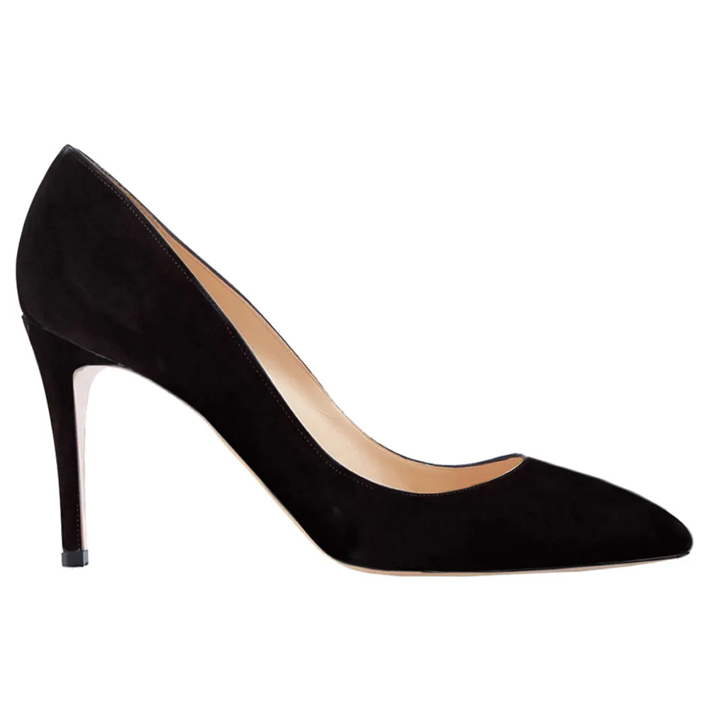 90mm Middle Heels Pointy Toe Pumps-vocosishoes