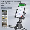 Motorcycle bike Phone Mount with Shock Absorber,360 Rotation Universal for 5.5-7.0 Inch Smartphones,Handlebar Strong Rod Clamp and Double Socket Arm with Two 1" Ball Base
