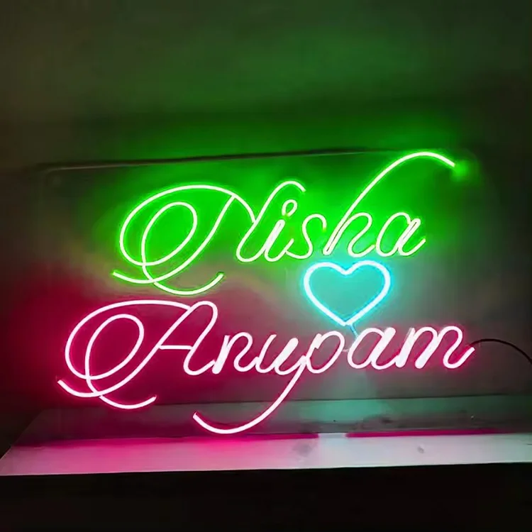 Custom Name with Heart Acrylic LED Neon Lights
