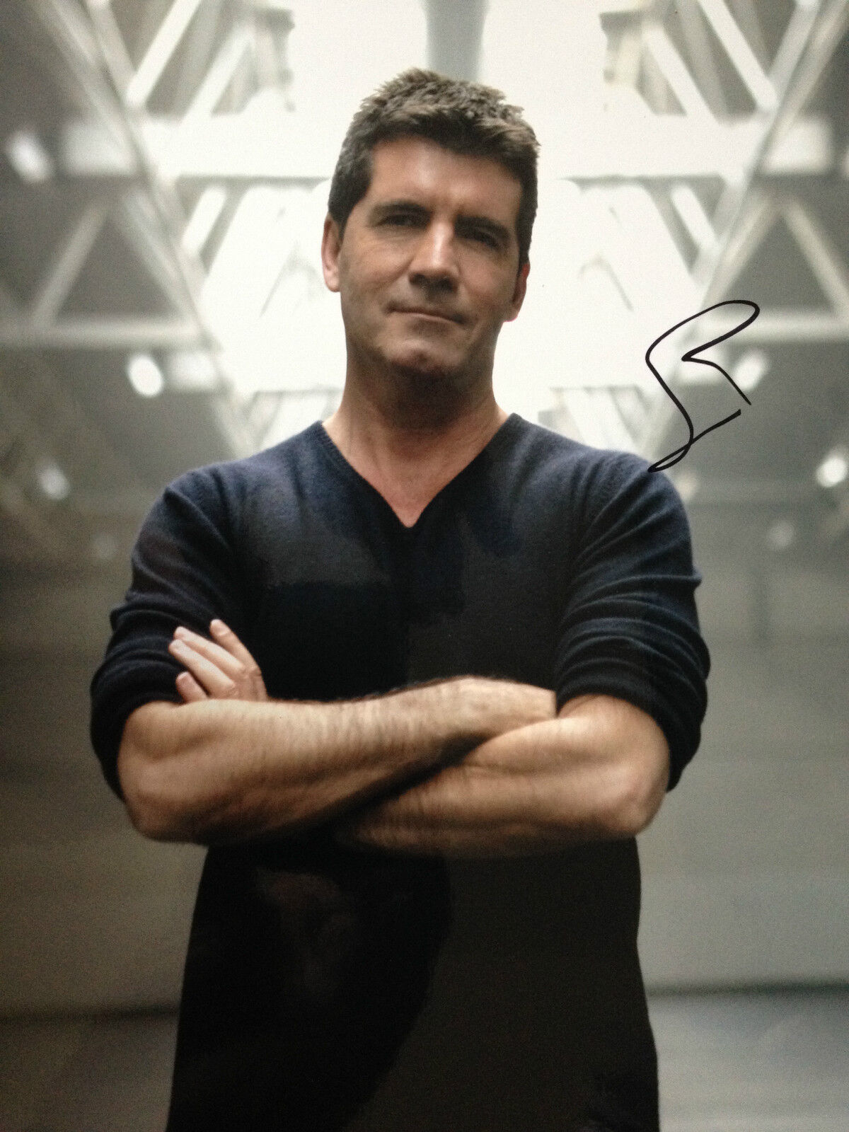 SIMON COWELL - X FACTOR CREATOR - SUPERB SIGNED COLOUR Photo Poster paintingGRAPH