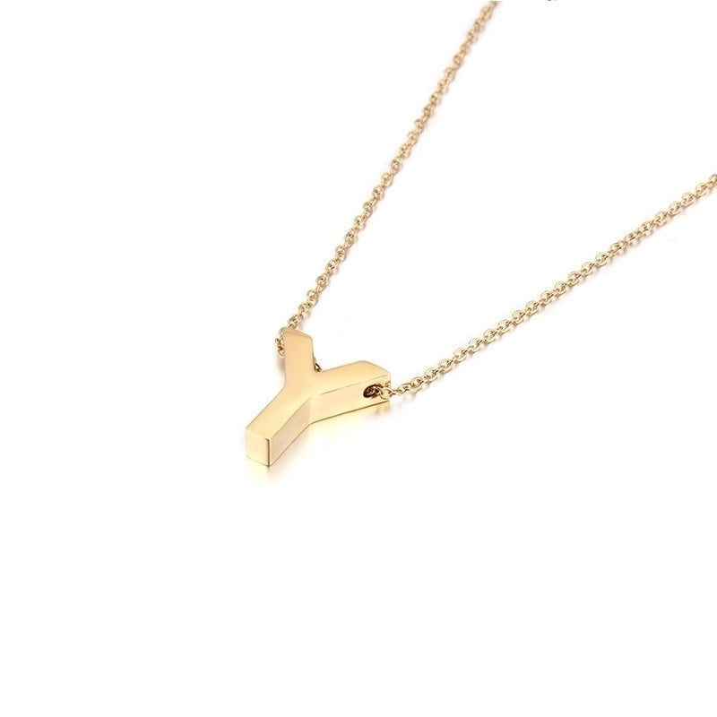 Titanium Steel 18K Gold Plated Fashion Plating Letter Necklace