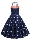Swing Dress Stars Striped Halter 1950s Dress