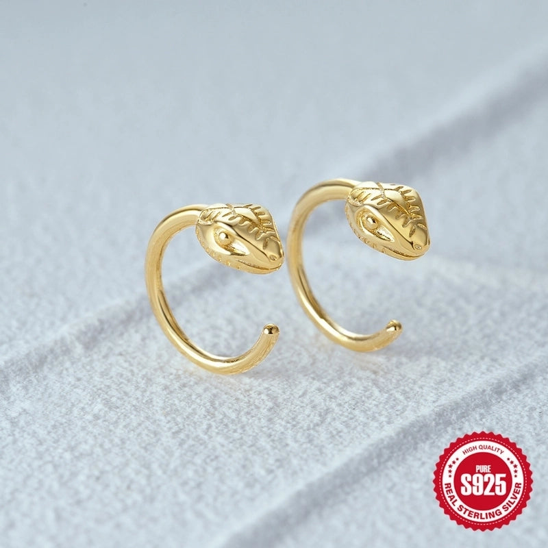 1 Pair 925 Sterling Silver Snake Ear Studs