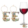 2pcs/set DIY 26 Letters Double Side Diamond Painting Wine Glass Charms Identification Kit
