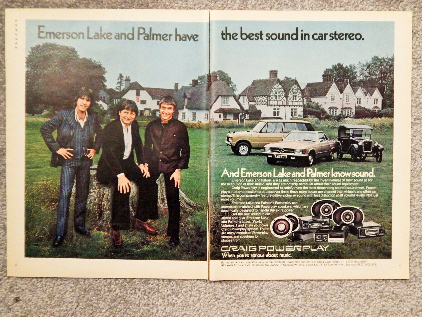 CRAIG CAR STEREOS / CANON AE-1 SLR / FINLANDIA ORIG. VTG 1977 2-PAGE Photo Poster painting AD,