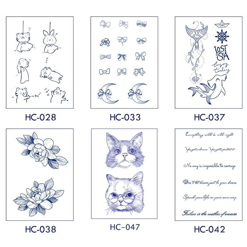 Flower Butterfly Animal Art Festival Comic Text Waterproof Full Body Arm Natural Temporary Tattoo For Men and Women