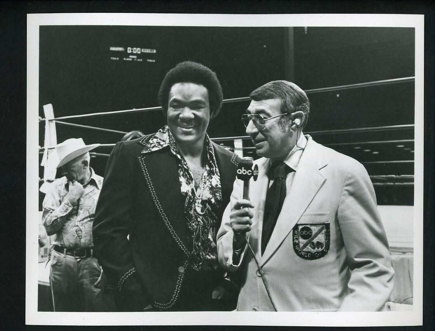 George Foreman & Howard Cossell circa 1970's Press Original Photo Poster painting Boxing