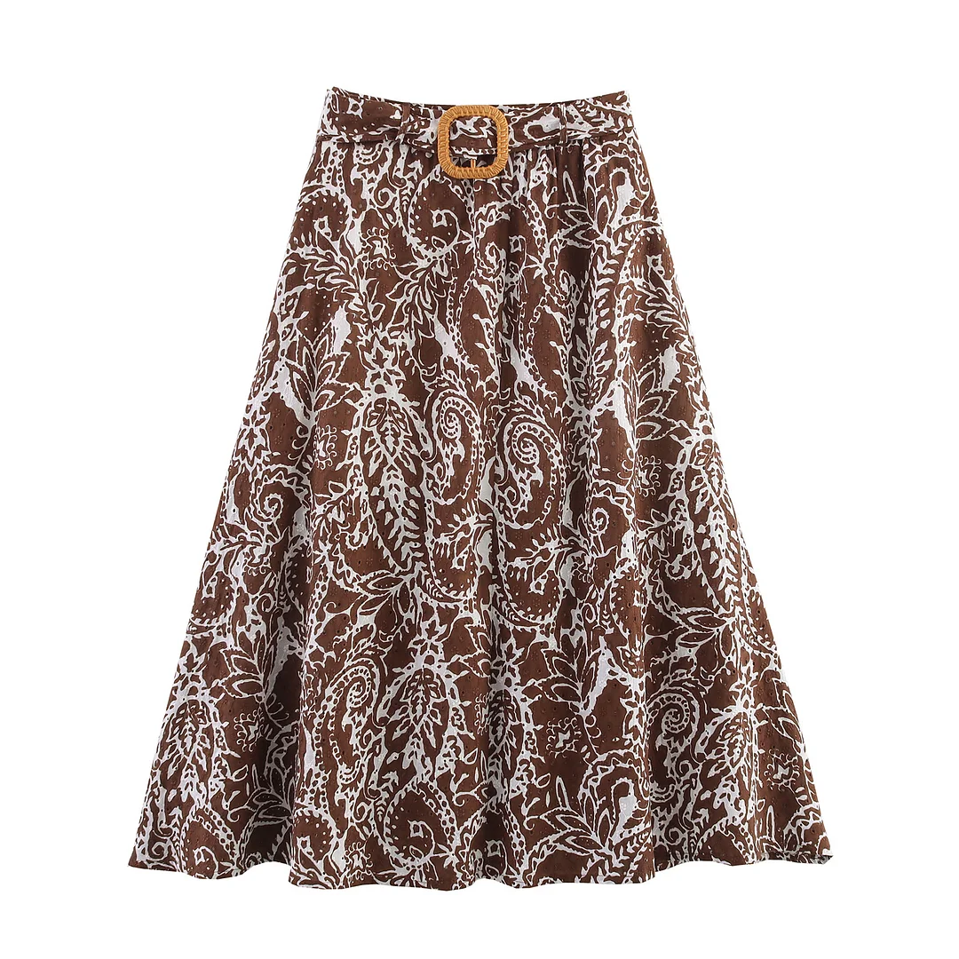 Nigikala Nigikala For Women's Clothing INS Burst Hollow Embroidery Top + Hollow Embroidery Fan Flute Skirt