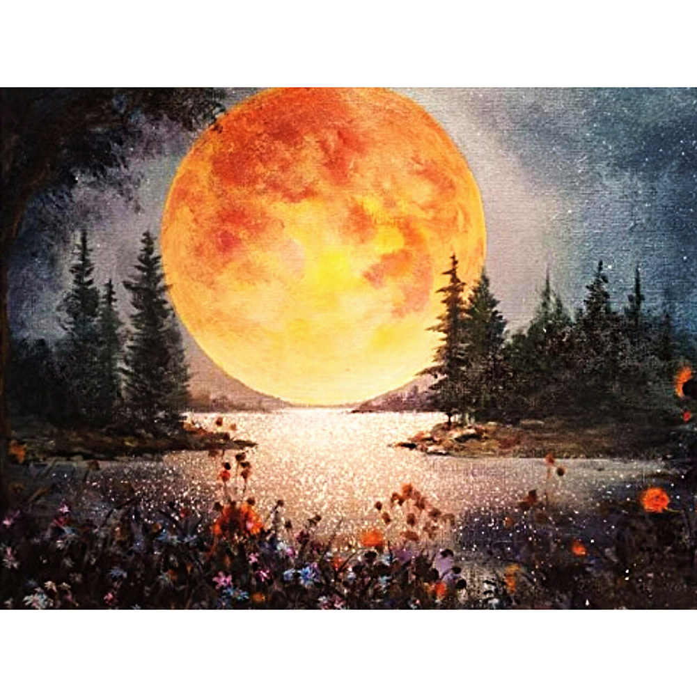 

Big Moon - Round Drill Diamond Painting - 40*30CM, 501 Original