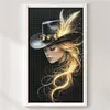 Golden Lady Full 11CT DIY Stamped Needlework Embroidery Kit 11.81x19.68inch Embroidery Needlepoint Starter Kits Cross Stitch Art and Crafts Kits for Beginners Adults Home Decor