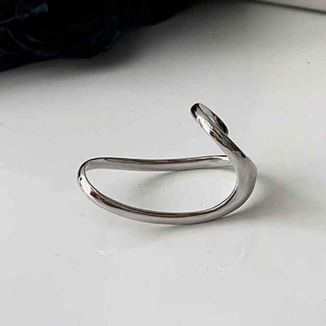 Foxanry INS Fashion 925 Sterling Silver Finger Rings Charm Women Irregular Simple Geometric Birthday Party Jewelry Gifts