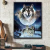 Moon Wolf   | Full Round Diamond Painting Kits