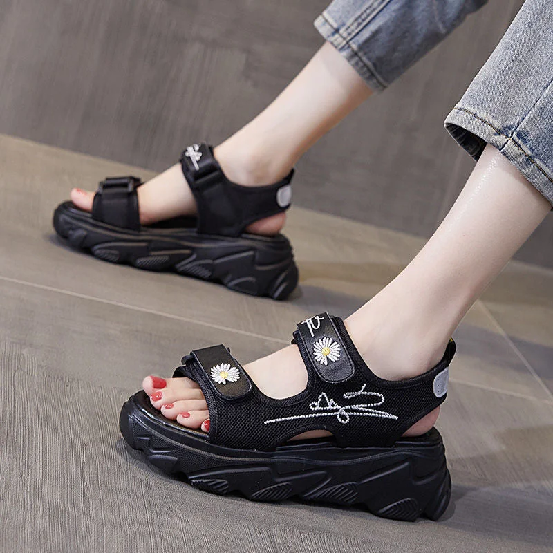 Beach Sandals Fashion Shoes Woman Wedge Shoes Flat Platform Open Toe Summer Casual Women Shoes